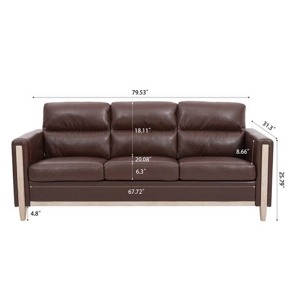 Comfortable Solid Wood ThreeSeater Sofa Soft Cushions, Durable and